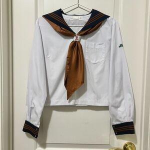 1990 Vintage Sailor Suit, JK Seifuku, Japanese school uniform, Brown